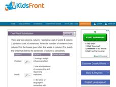 One Word Substitution 2 Interactive One Word Substitution 2 Interactive