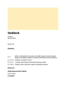 Oobleck Lesson Plan Oobleck Lesson Plan