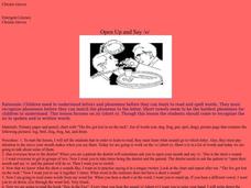 Open Up and Say /o/ Lesson Plan Open Up and Say /o/ Lesson Plan