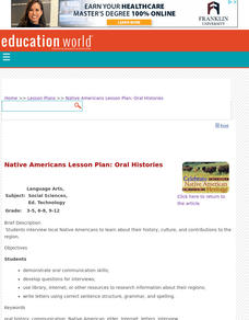 Oral Histories Lesson Plan Oral Histories Lesson Plan