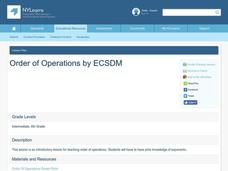 Order of Operations Lesson Plan Order of Operations Lesson Plan