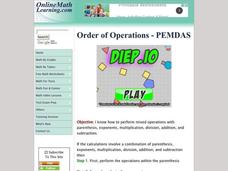 Order of Operations: PEMDAS Interactive Order of Operations: PEMDAS Interactive