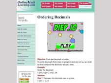 Ordering Decimals Interactive Ordering Decimals Interactive