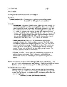 Ordering Fractions and Decimals with use of Origami Lesson Plan Ordering Fractions and Decimals with use of Origami Lesson Plan