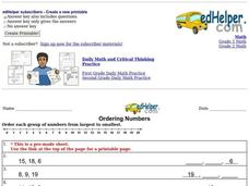 Ordering Numbers Worksheet Ordering Numbers Worksheet