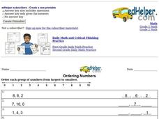 Ordering Numbers Worksheet Ordering Numbers Worksheet