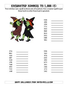 Ordering Numbers to 1000 (C) Worksheet Ordering Numbers to 1000 (C) Worksheet