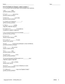 Ordinal Numbers Worksheet Ordinal Numbers Worksheet