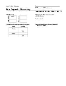 Organic Chemistry Worksheet Organic Chemistry Worksheet