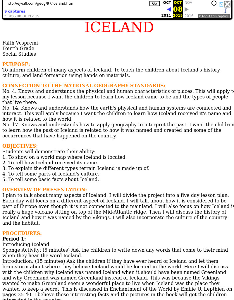 Iceland Lesson Plan Iceland Lesson Plan