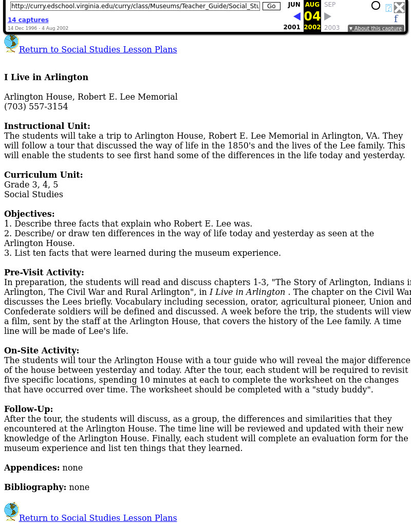 I Live in Arlington Lesson Plan I Live in Arlington Lesson Plan