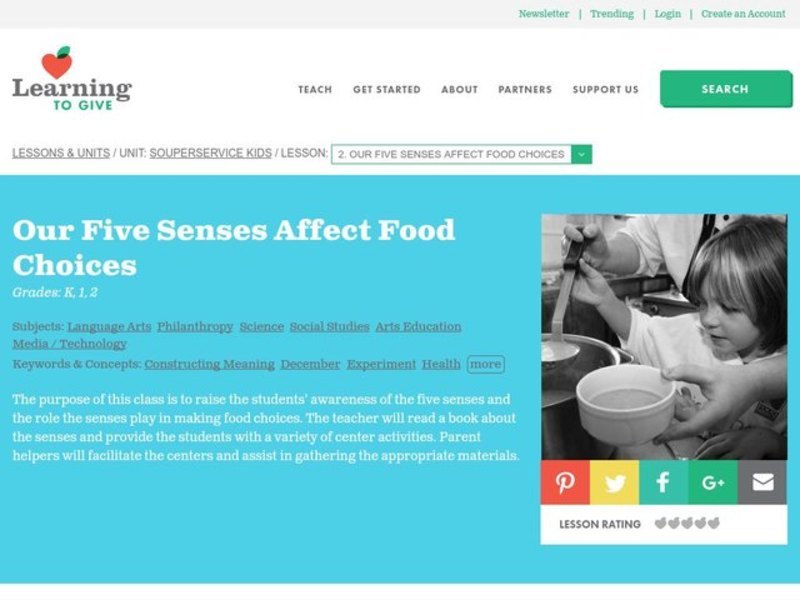 Our Five Senses Affect Food Choices Lesson Plan Our Five Senses Affect Food Choices Lesson Plan