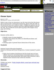 Ozone Layer Lesson Plan Ozone Layer Lesson Plan