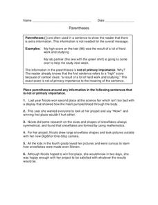 Parentheses Worksheet Parentheses Worksheet