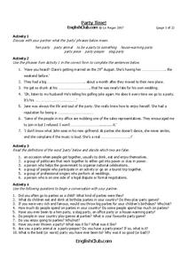 Party Time! Worksheet Party Time! Worksheet