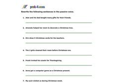 Passive Voice Worksheet Passive Voice Worksheet