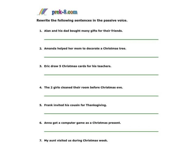 Passive Voice Worksheet Passive Voice Worksheet