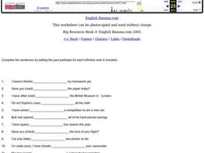 Past Participles Worksheet Past Participles Worksheet