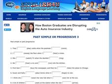 Past Simple or Past Progressive Interactive Past Simple or Past Progressive Interactive
