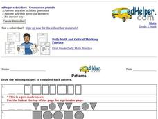 Patterns Worksheet Patterns Worksheet
