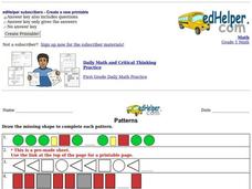 Patterns Worksheet Patterns Worksheet
