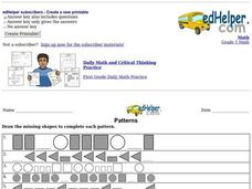Patterns Worksheet Patterns Worksheet