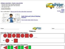 Patterns Worksheet Patterns Worksheet