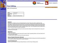 Peer Editing Lesson Plan Peer Editing Lesson Plan