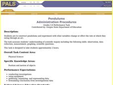 Pendulums Lesson Plan Pendulums Lesson Plan