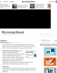 Comic Renditions Lesson Plan Comic Renditions Lesson Plan