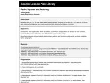 Perfect Squares and Factoring Lesson Plan Perfect Squares and Factoring Lesson Plan