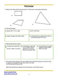 Perimeter Worksheet Perimeter Worksheet
