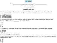 Perimeter and Area Worksheet Perimeter and Area Worksheet