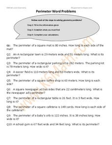 Perimeter Word Problems Worksheet Perimeter Word Problems Worksheet