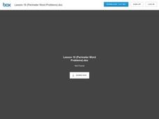 Perimeter Word Problems Lesson Plan Perimeter Word Problems Lesson Plan