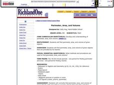 Perimeter, Area and Volume Lesson Plan Perimeter, Area and Volume Lesson Plan