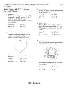 Perimeter, Area, and Volume Worksheet Perimeter, Area, and Volume Worksheet
