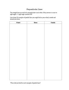 Perpendicular Lines Lesson Plan Perpendicular Lines Lesson Plan