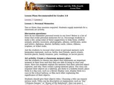 Personal Memories Lesson Plan Personal Memories Lesson Plan