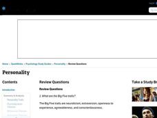 Personality Worksheet Personality Worksheet