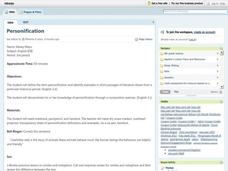 Personification Lesson Plan Personification Lesson Plan