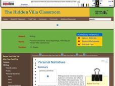 Personal Narratives Unit Plan Personal Narratives Unit Plan