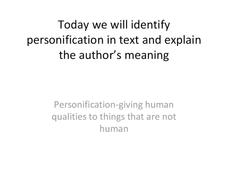 Personification PPT Personification PPT