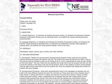 Persuasive Writing Lesson Plan Persuasive Writing Lesson Plan