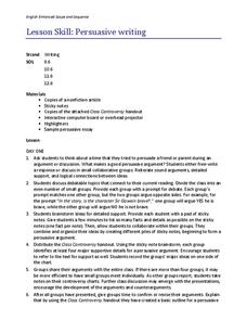 Persuasive Writing Lesson Plan Persuasive Writing Lesson Plan