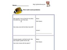 Pets Math Word Problems Worksheet Pets Math Word Problems Worksheet
