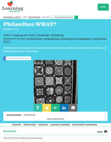 Philanthro What? Lesson Plan Philanthro What? Lesson Plan