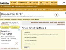 Phrasal Verbs Quiz Interactive Phrasal Verbs Quiz Interactive