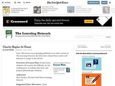 Charity Begins At Home Lesson Plan Charity Begins At Home Lesson Plan