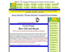 Picture Prompt:  Barn Owl And Mouse Worksheet Picture Prompt:  Barn Owl And Mouse Worksheet